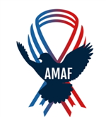 Ribbon, half red and white, half blue and white stripes with blue eagle.